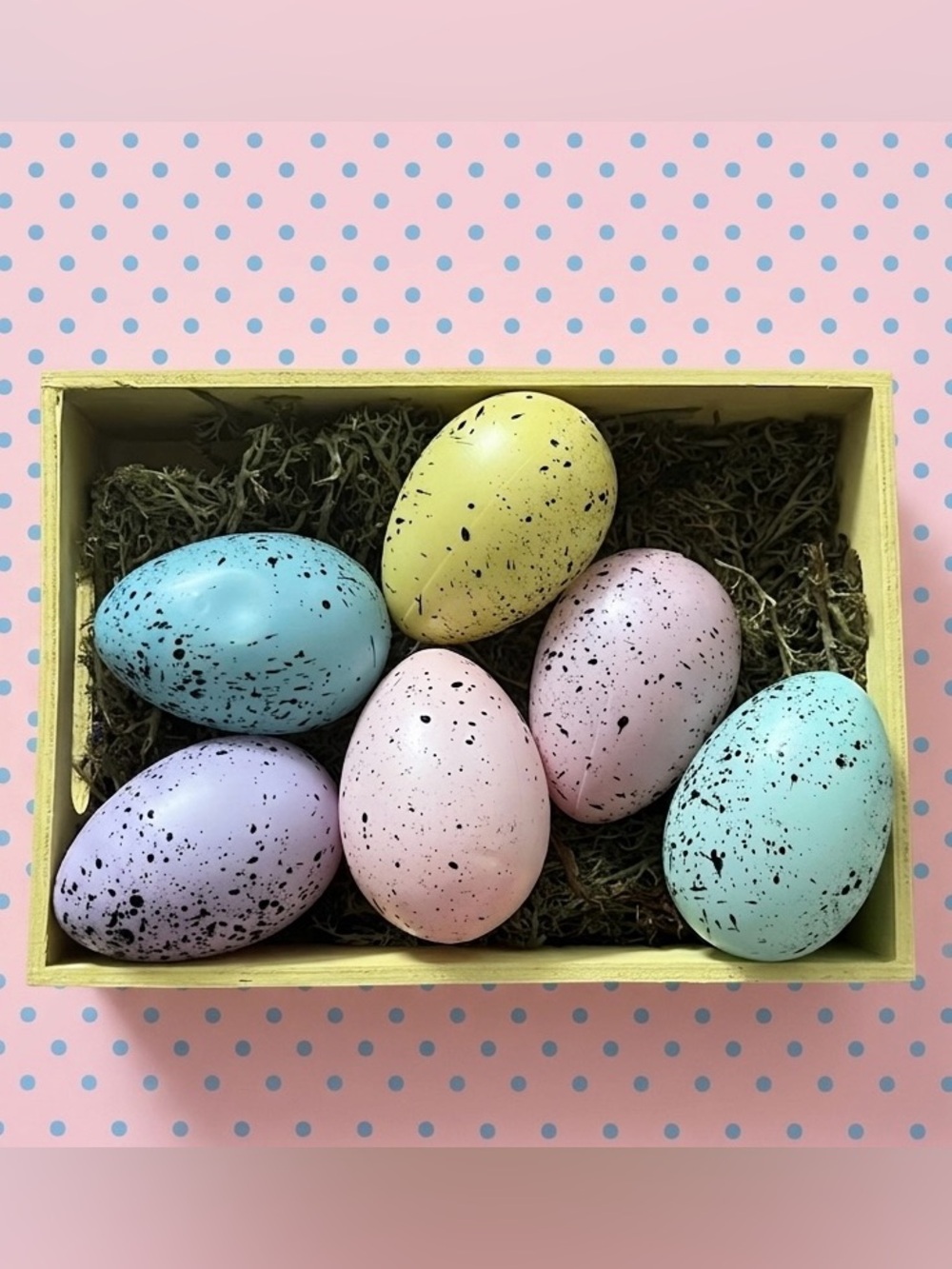 Speckled Pastel Decorative Easter Eggs - Yellow, Pink, Blue, Lavender, Mint